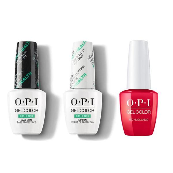OPI - GelColor Combo - Base, Top & Red Heads Ahead