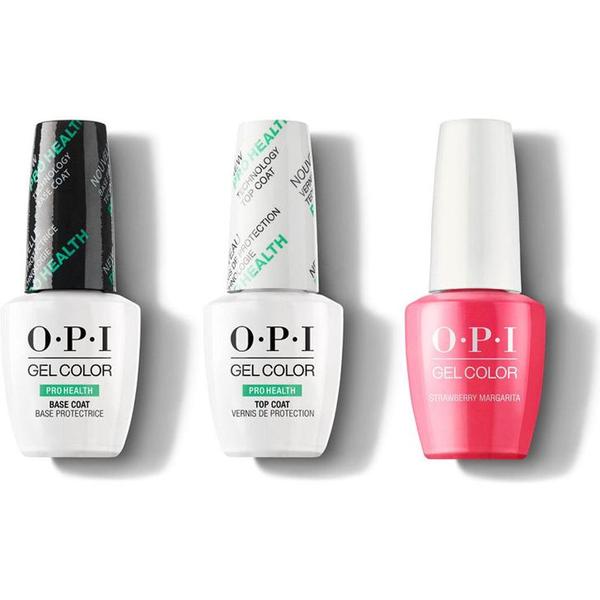 OPI - GelColor Combo - Base, Top & Strawberry Margarita