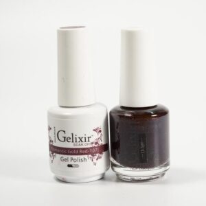 #107 - Gelixir UV/LED Soak Off Gel polish - Romantic Gold Red